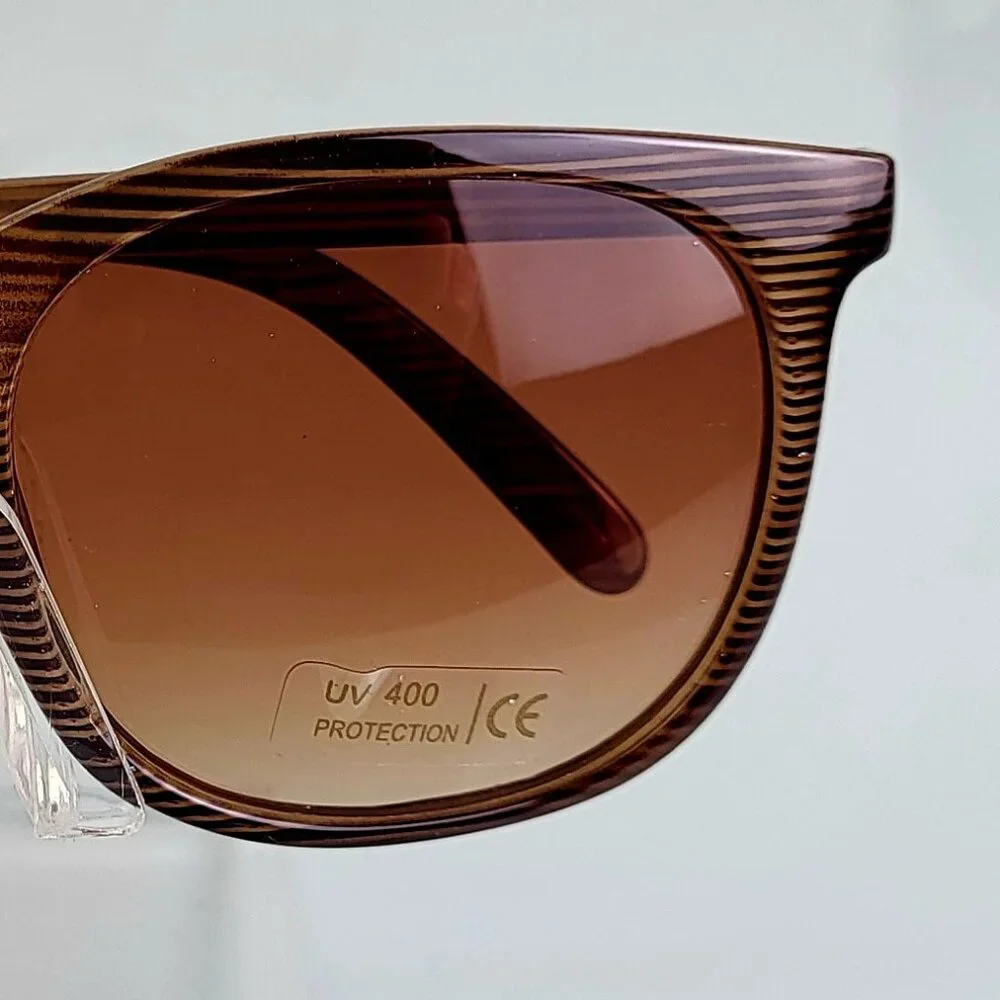 NWOT DESIGNER INSPIRED WOODGRAIN PATTERN SUNGLASSES (2 for $25)